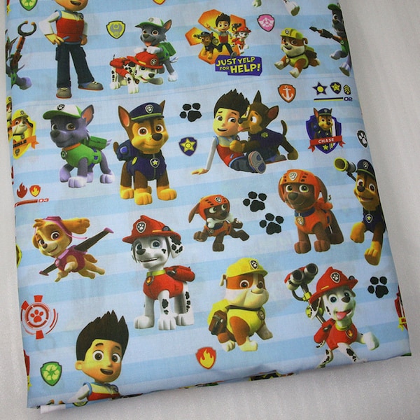 Paw Patrol Dogs Puppies Fabric Cartoon Anime Polyester Cotton Fabric By The Half Meter