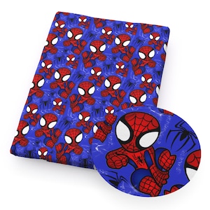 Spiderman Fabric Super Hero Fabric Cartoon Anime 100% Cotton Fabric By The Half Yard