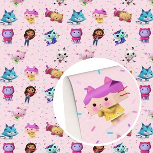 Dollhouse Fabric Cat Fabric Kitty Fabric Cartoon Anime Polyester Cotton Fabric By The Half Yard