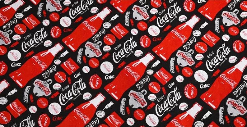 Coke Patterns Coca Cola Fabric Cotton Fabric by the Half Yard - Etsy