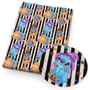 Halloween Stitch Fabric Blue Koala Fabric Cartoon Anime Cotton Fabric By The Half Yard