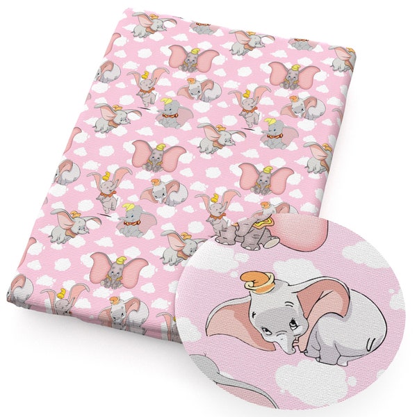 Tissu Disney Dumbo, éléphant volant, Timothy, tissu en coton et Polyester, dessin animé, au demi-mètre