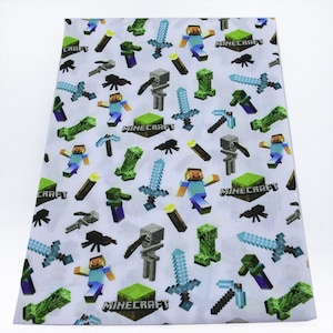 Minecraft Fabric Video Game Fabric Fun Game Fabric Cartoon 100% Cotton Fabric By The Half Yard