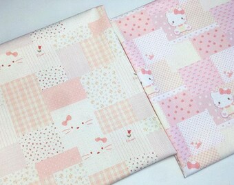 Hello Kitty Patchwork Fabric 100% Cotton Fabric By The Half Yard