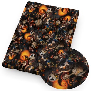 The Nightmare Before Christmas Fabric Skull Fabric Cartoon Anime Polyester Cotton Fabric By The Half Yard