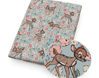 Bambi Fabric Bambi and Friends Fabric Cartoon Anime Polyester Cotton Fabric By The Half Yard