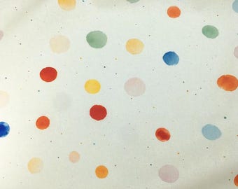 Watercolor polka dot Fabric Cartoon 100% Cotton Fabric By The Half Yard