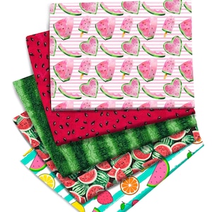 Watermelon Fabric Fruit themed Fabric Cartoon 100% Cotton Fabric By The Half Yard