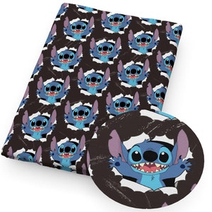 Stitch Fabric Lilo & Stitch Fabric Blue Koala Fabric Cartoon Anime Cotton Fabric By The Half Yard