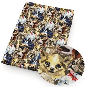 Cute Dogs Fabric Puppy Fabric Cartoon Anime Polyester Cotton Fabric By The Half Yard