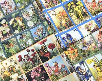 Tessuto con fate dei fiori, cartone animato, 100% cotone, al metro quadro