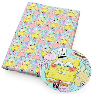 Tkanina SpongeBob Kanciastoporty Tkanina SpongeBob Patrick Tkanina Cartoon Anime Poliester Bawełna Tkanina Na Pół Jardu