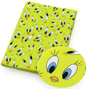 Looney Tunes Tweety Bird Fabric Cartoon Anime Cotton Fabric By The Half Yard