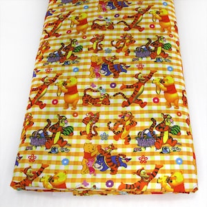 Winnie the Pooh Fabric Pooh Bear Eeyore Tigger Piglet Fabric Cartoon Anime Polyester Cotton Fabric By The Half Yard