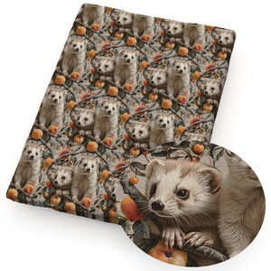 Ferret Fabric 3D Flat Print Cartoon Anime Polyester Cotton Fabric By The Half Yard
