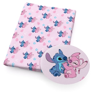 Stitch and Angel Fabric Blue Koala Fabric Cartoon 100% Cotton Fabric By The Half Yard
