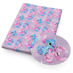 Stitch Fabric Lilo & Stitch Fabric Blue Koala Fabric Cartoon 100% Cotton Fabric By The Half Yard