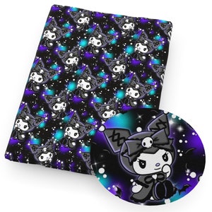 Sanrio Kuromi Fabric Cartoon Anime Polyester Cotton Fabric By The Half Yard