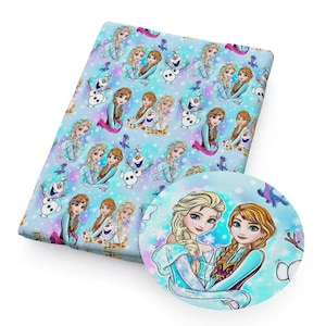 Frozen Fabric Elsa Anna Fabric Snow Queen Fabric Cartoon Anime Polyester Cotton Fabric By The Half Yard