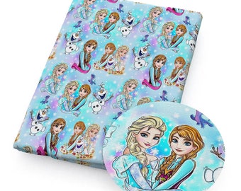 Frozen Fabric Elsa Anna Fabric Snow Queen Fabric Cartoon Anime Polyester Cotton Fabric By The Half Yard