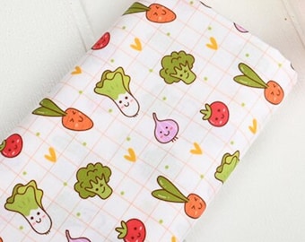 Vegetable Family Fabric Cotton Fabric By The Half Yard