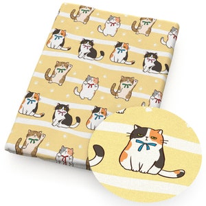 Cat Fabric Cartoon Anime Polyester Cotton Fabric By The Half Yard