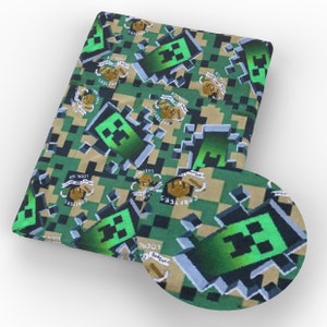 Minecraft Fabric Video Game Fabric Fun Game Fabric Cartoon 100% Cotton Fabric By The Half Yard