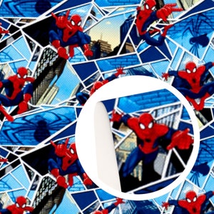 Spiderman Fabric Super Hero Fabric Cartoon Anime 100% Cotton Fabric By The Half Yard