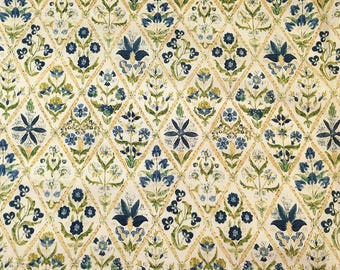 Vintage bloemen- en geometrische stof met cartoonprint, 100% katoen, per halve meter.