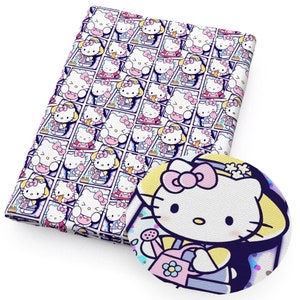 Sanrio Hello Kitty Fabric Cartoon Anime Cotton Fabric By The Half Yard