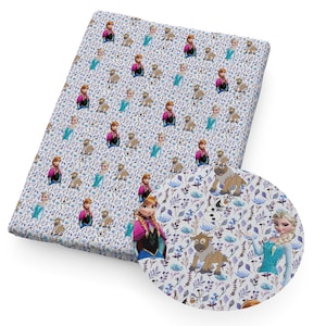 Disney Frozen Fabric The Snow Queen Fabric Elsa Anna Fabric Cartoon 100% Cotton Fabric By The Half Yard