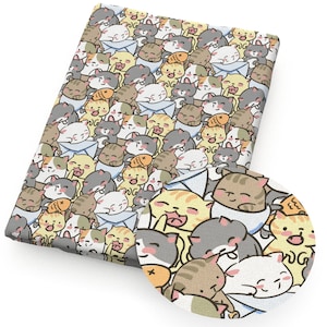 Cat Fabric Cartoon Anime Polyester Cotton Fabric By The Half Yard