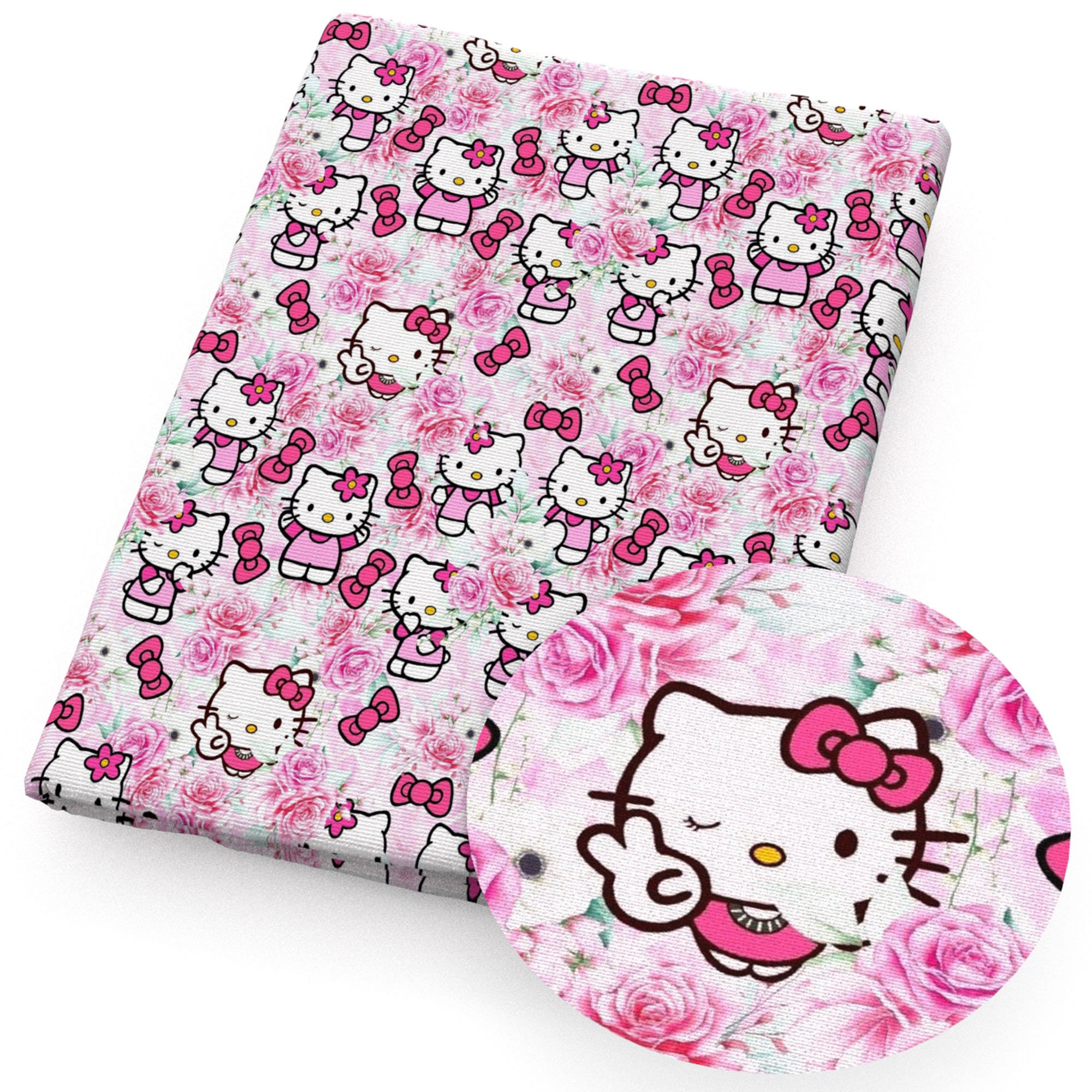 Kinderstoff Hello Kitty Jersey Stoff Meterware Baumwollstoff