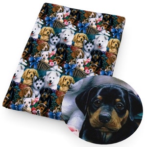 Cute Dogs Fabric Puppy Fabric Cartoon Anime Polyester Cotton Fabric By The Half Yard