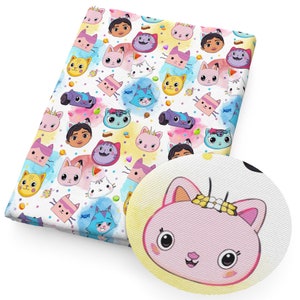 Dollhouse Fabric Cat Fabric Kitty Fabric Cartoon Anime Polyester Cotton Fabric By The Half Yard