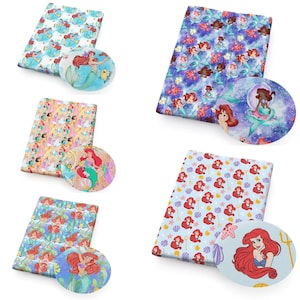 The Little Mermaid Fabric Ariel Fabric Cartoon 100% Cotton Fabric By The Half Yard