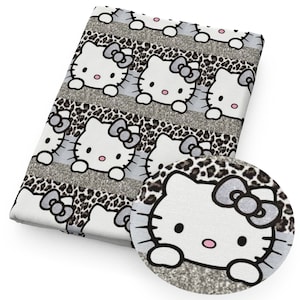 Hello Kitty Fabric Cartoon Anime Polyester Cotton Fabric By The Half Yard