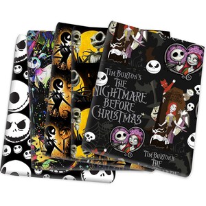 The Nightmare Before Christmas Fabric Skull Fabric Cartoon Anime Polyester Cotton Fabric By The Half Yard