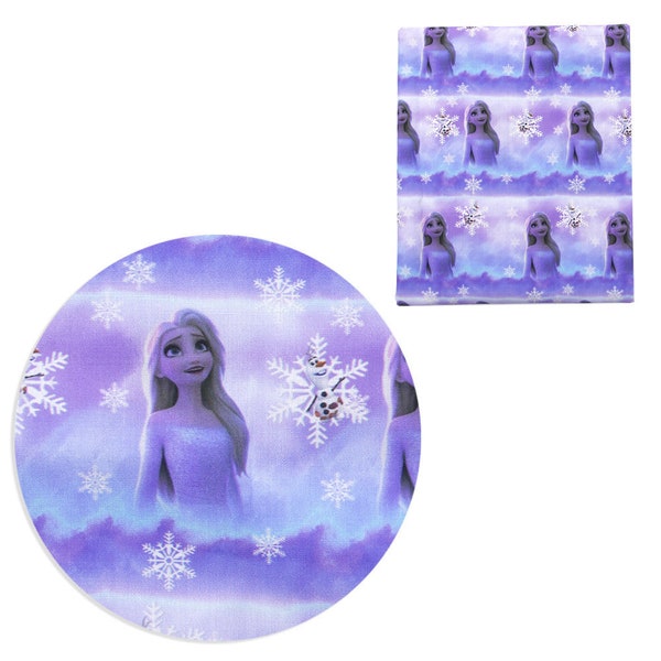 Frozen Fabric Elsa Anna Fabric Snow Queen Fabric Cartoon Anime Polyester Cotton Fabric By The Half Meter