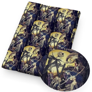 The Nightmare Before Christmas Fabric Cartoon Anime 100% Cotton Fabric By The Half Yard