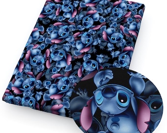 Stitch and Aladdin Fabric Lilo & Stitch Fabric Blue Koala Fabric Cartoon Anime 100% Cotton Fabric By The Half Yard