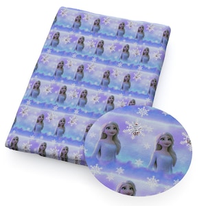 Disney Frozen Fabric The Snow Queen Fabric Elsa Anna Fabric Cartoon 100% Cotton Fabric By The Half Yard