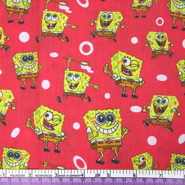 SpongeBob SquarePants Fabric SpongeBob Patrick Fabric Cartoon Anime Polyester Cotton Fabric By The Half Meter