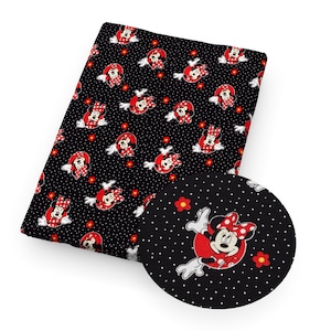 Disney Mickey Minnie Mouse Fabric Cartoon Anime Polyester Cotton Fabric By The Half Yard