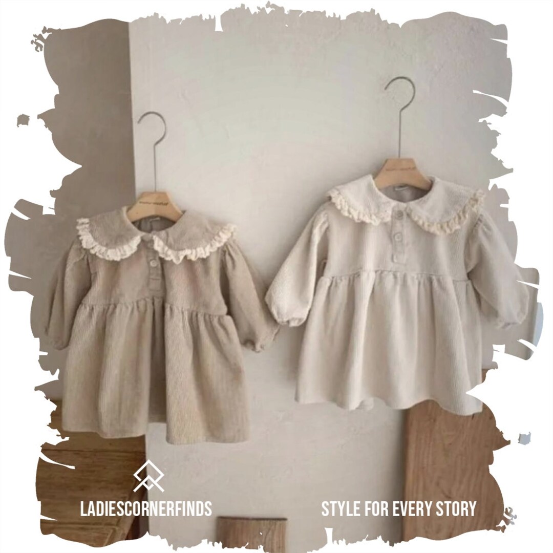 Cute Baby Girl Corduroy Dress 03years Princess Newborn Kids Etsy