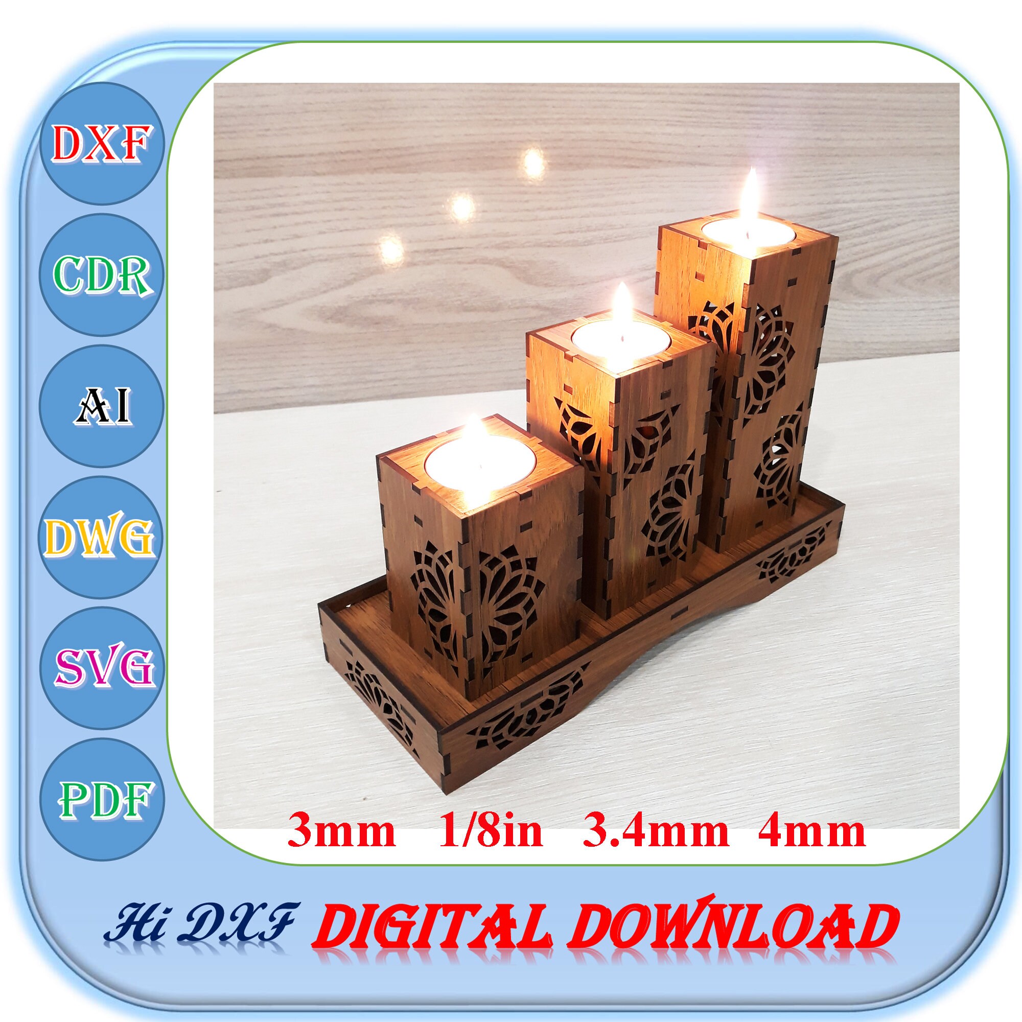 Personalized Blown Tealight Wedding Candle Glass Holder
