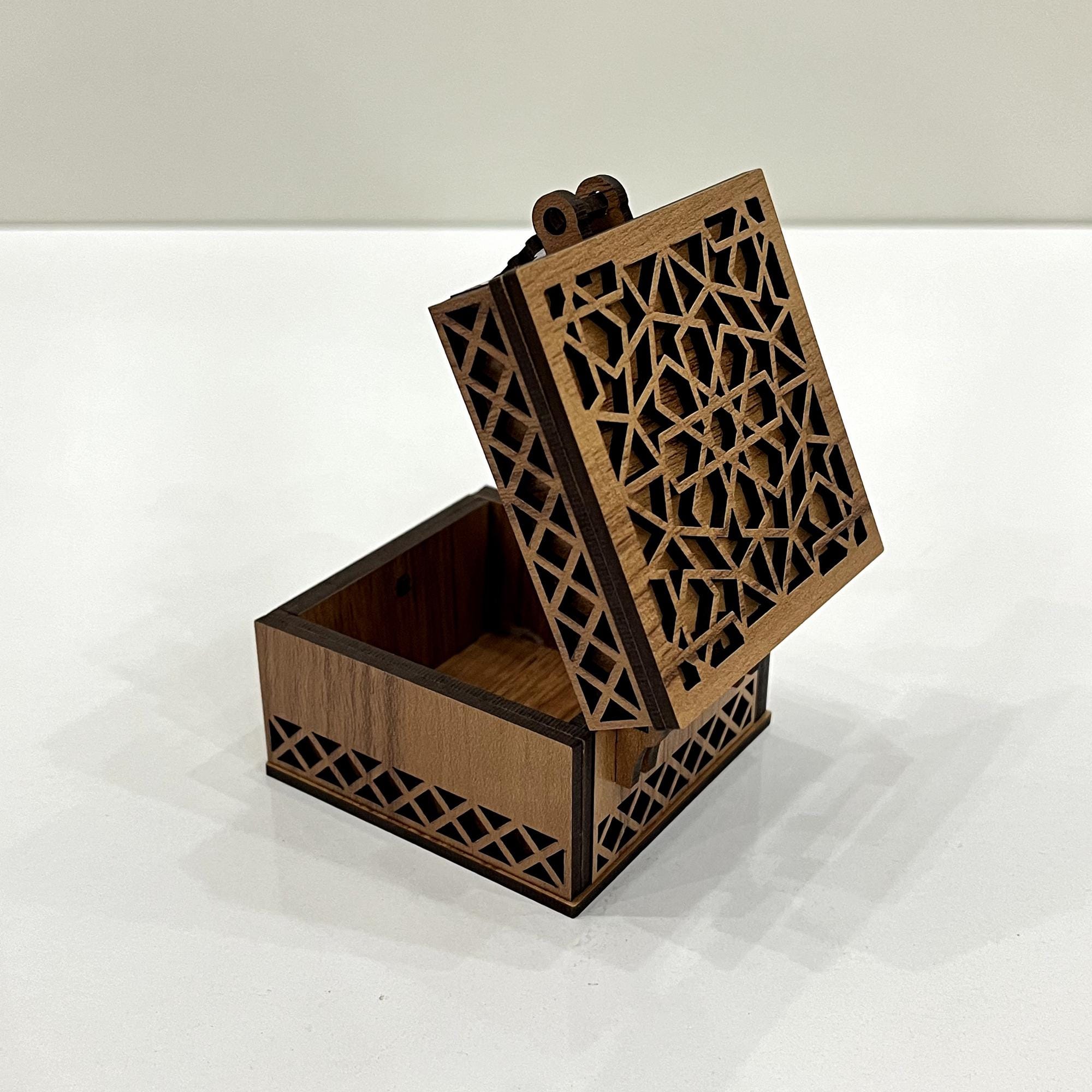 Laser Cut Wooden Gift Box With Lid and Hinge for 3mm 4mm 1/8inch Svg ...