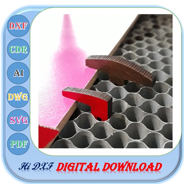 Honeycomb Core Pin Cut Files + (Focus Finder Gauge and Pin Size Finder ) SVG, laser Cut Pin DXF, Honeycomb Laser Pin Holder, Laser Hold Down