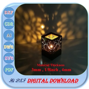 Wooden Laser Cut Tealight Candle Holder 3mm 4mm 1/8inch Svg Dxf Ai, Laser cut Candle Stick Template
