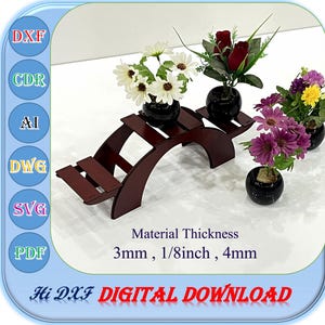 Laser Cut Plant Stand 3mm 1/8inch 4mm Flower Pot Holder Svg Dxf Ai Template